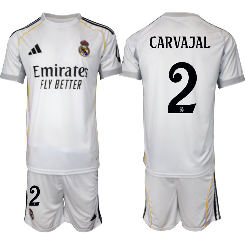 Men 2025-2026 Club Real Madrid home White 2 Soccer Jersey
